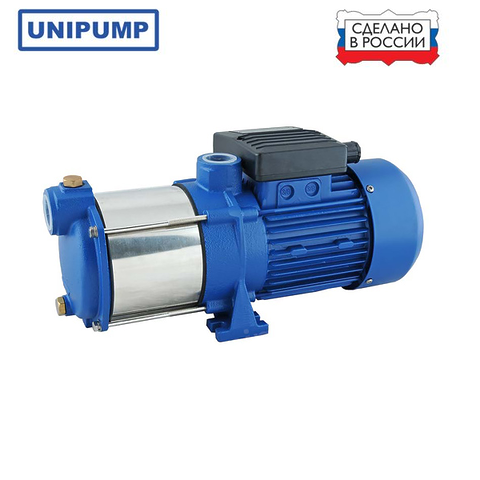 Насос многоступенчатый UNIPUMP МН-500 А, 900 Вт, Н макс - 55м, Qмакс-92 л/мин, 1"х1", корпус-нерж.сталь  Аналог 25-5